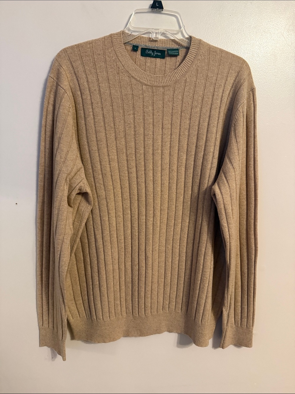 Bobby Jones 100% Cashmere Sweater Tan Size Large
